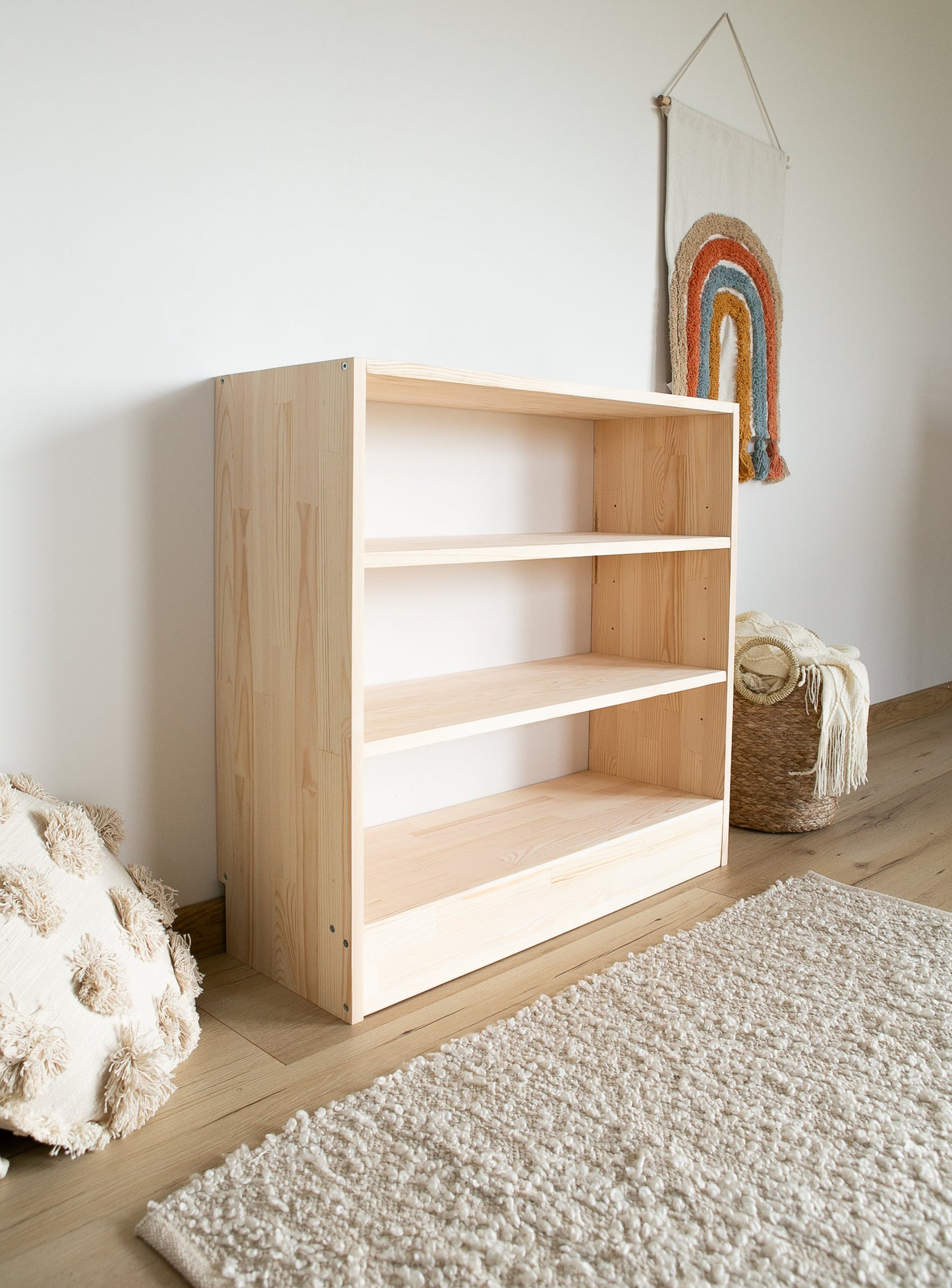 Montessori Spielzeugregal,  spielzeug & bücherschrank