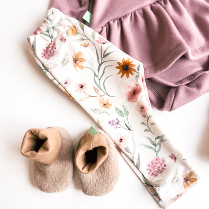 Leggings mit Blumen Natur