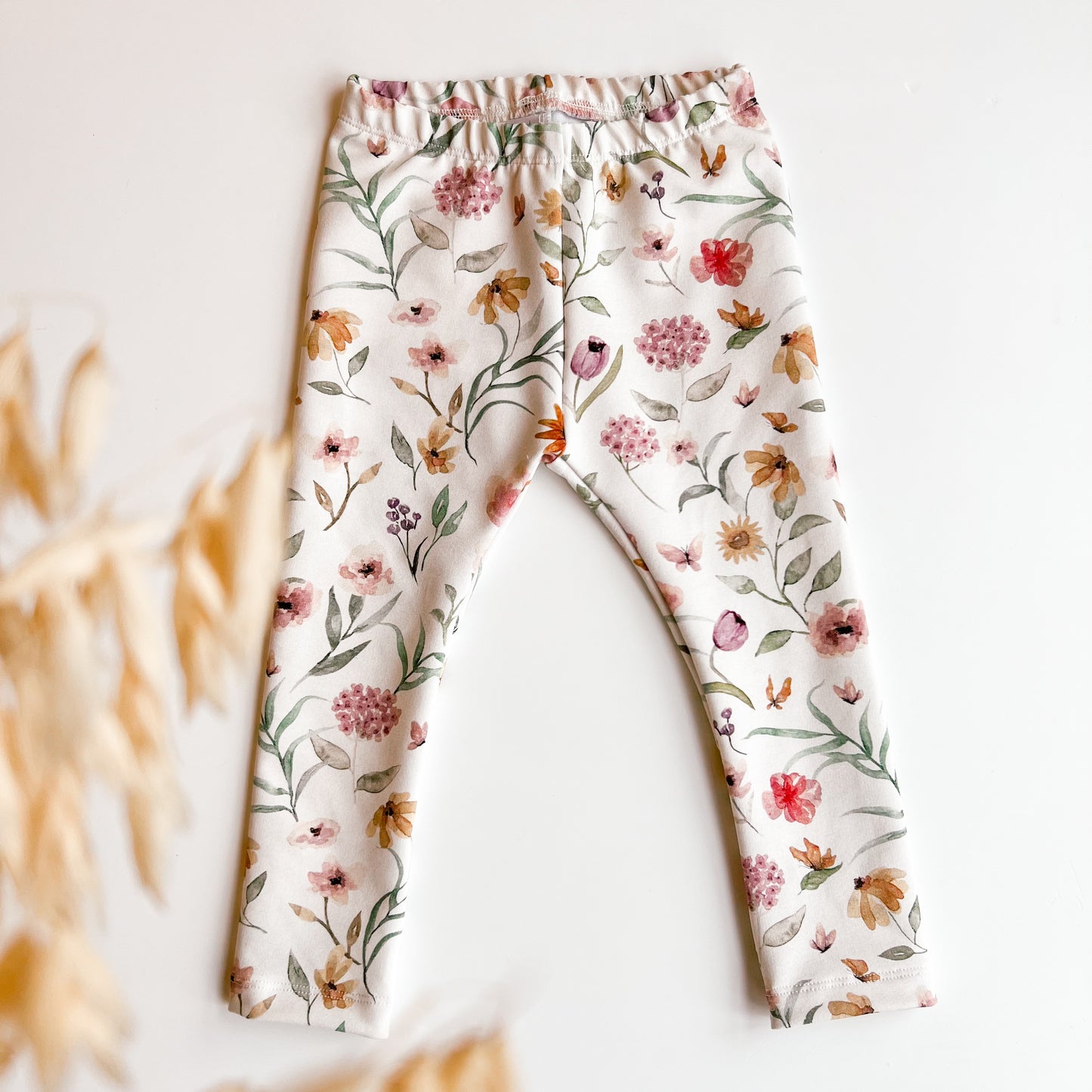 Leggings mit Blumen Natur