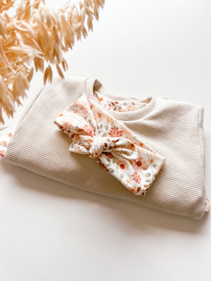 Herbst Set für Mädchen – Wendepulli & Hosenrock mit Blumen-Design