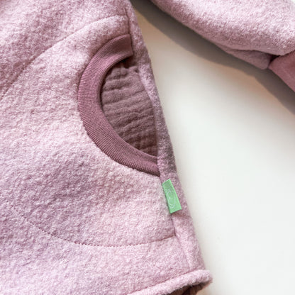 Montessori Walkjacke in Rosa, magnetischen Reißverschluss