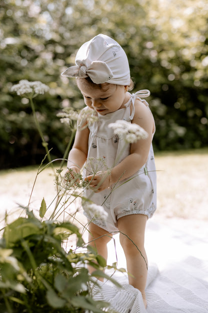 Pop Romper | Strampler, Aqua Blumen