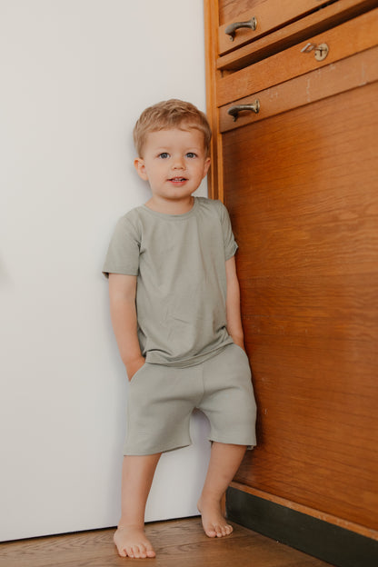 Waffel-Shorts in Mint