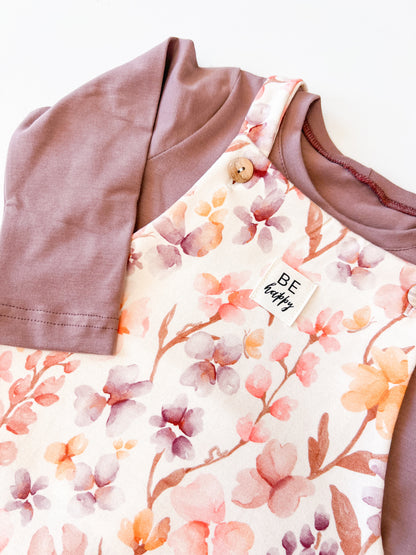 Latzhose für Baby und Kinder, Blumen Mavie