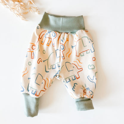 Mitwachshose, Pumphose für Baby und Kind, Elefante