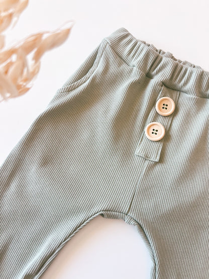 Lounge-Hose für Baby und Kind in Mint Ribb