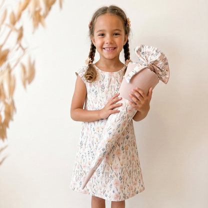 Jersey Stoff - Blumen Natur