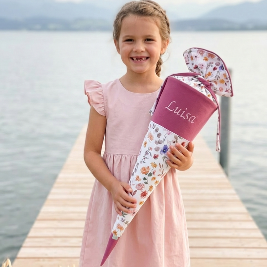 Personalisierte schultüte, Floral - 70cm