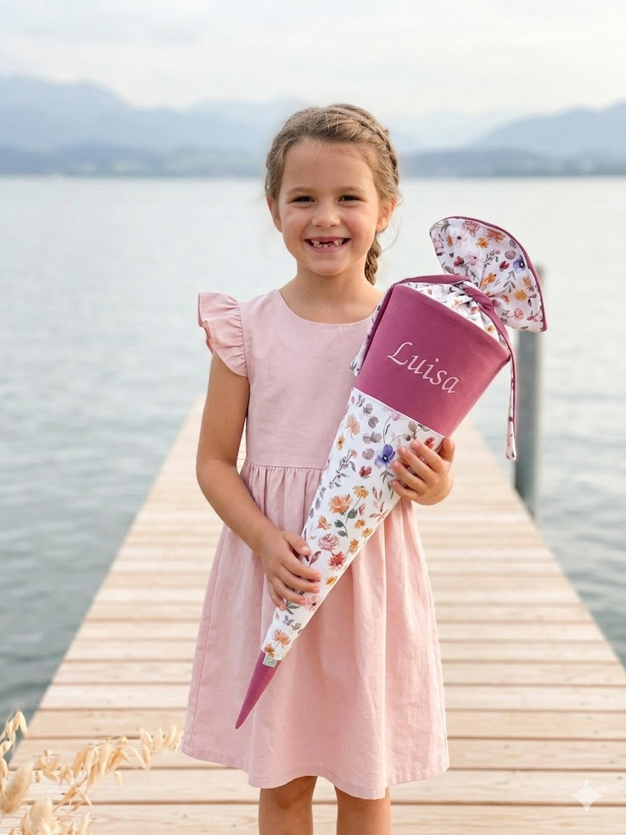 Personalisierte schultüte, Floral - 70cm