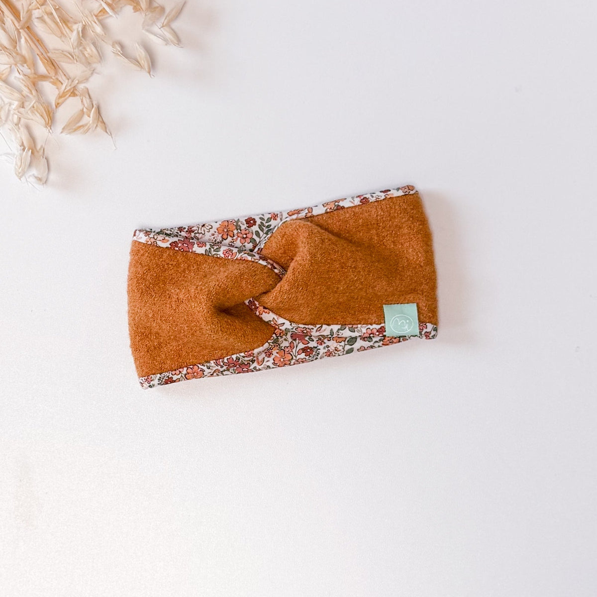 Winter-Stirnband  – warm, weich in Curry
