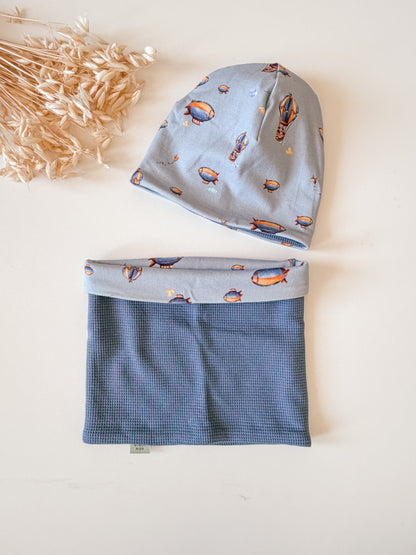 Wendemütze für Baby und Kind, Zeppelin  Blau