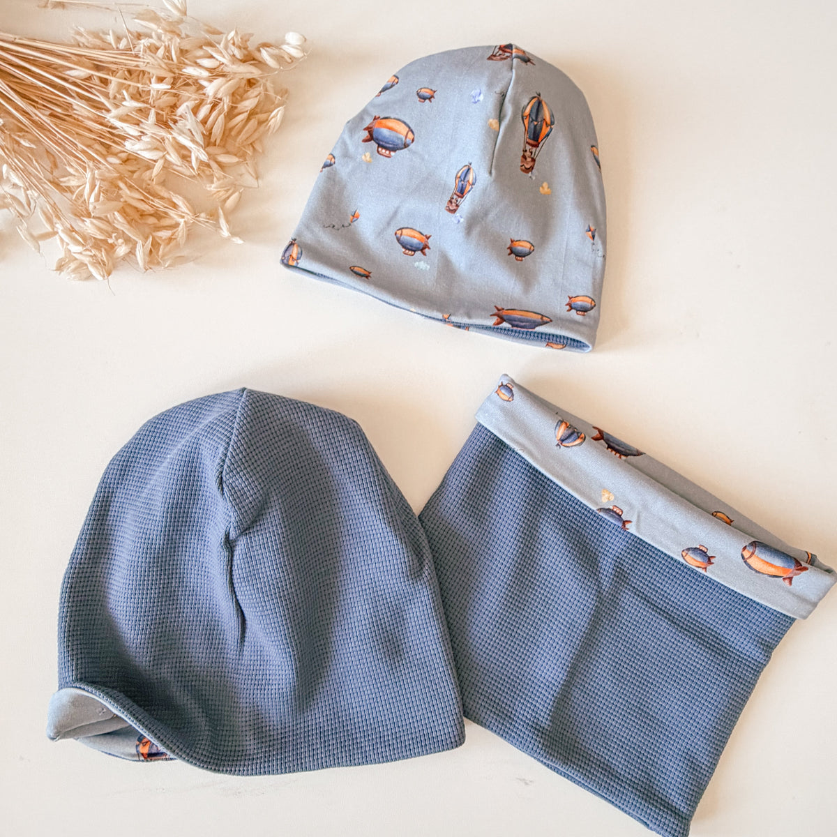 Wendemütze für Baby und Kind, Zeppelin  Blau