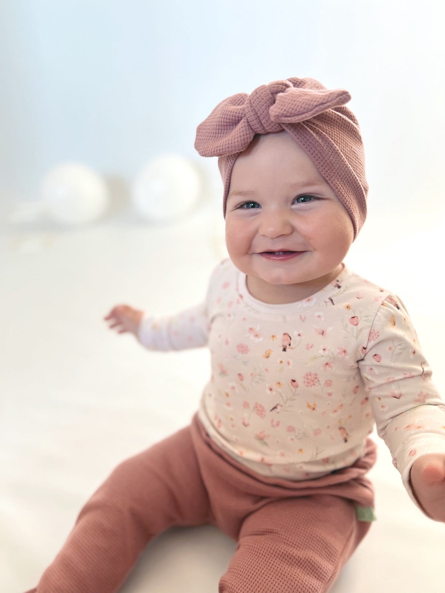 Turban, Blume Pfirsich