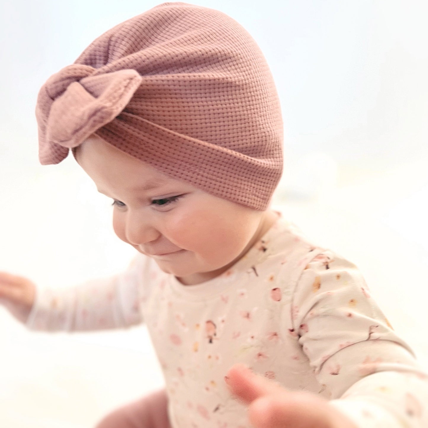 Turban, Blume Pfirsich